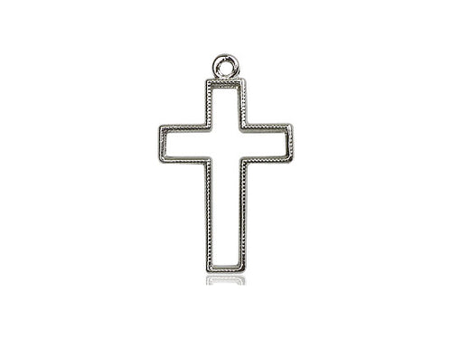 Sterling Silver Cross Pendant on a 18 inch Sterling Silver Light Curb Chain - Unique Catholic Gifts