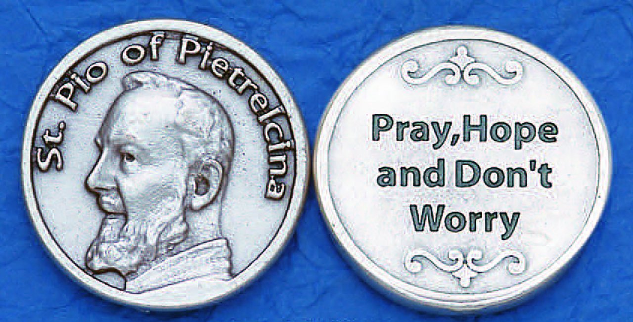 St. Padre Pio Italian Pocket Token Coin Made in Italy – JMJs Catholic ...