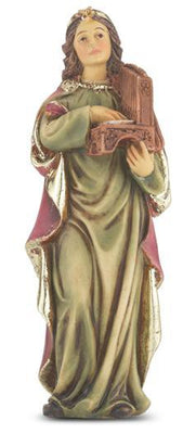 St. Cecilia  Hand Painted Solid Resin Statue (4