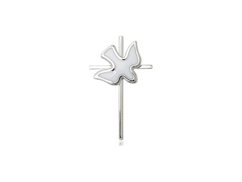 Sterling Silver Cross Holy Spirit Pendant on a 18 inch Sterling Silver Light Curb Chain - Unique Catholic Gifts