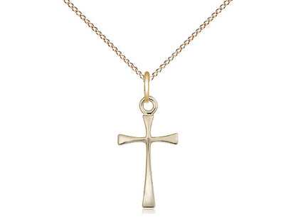14kt Gold Filled Maltese Cross Pendant on a 18 inch Gold Filled Light Curb Chain - Unique Catholic Gifts