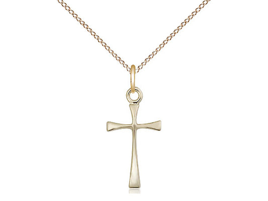 14kt Gold Filled Maltese Cross Pendant on a 18 inch Gold Filled Light Curb Chain - Unique Catholic Gifts