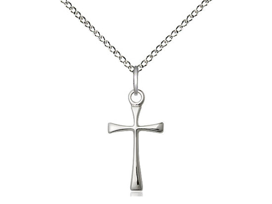 Sterling Silver Maltese Cross Pendant on a 18 inch Sterling Silver Light Curb Chain - Unique Catholic Gifts
