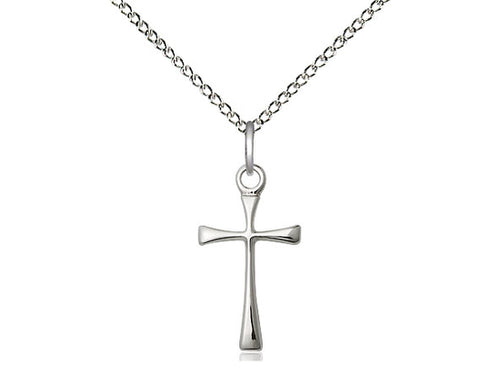 Sterling Silver Maltese Cross Pendant on a 18 inch Sterling Silver Light Curb Chain - Unique Catholic Gifts