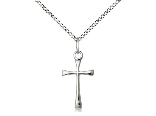Sterling Silver Maltese Cross Pendant on a 18 inch Sterling Silver Light Curb Chain - Unique Catholic Gifts