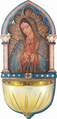 Our Lady of Guadalupe Gold Embossed Laser Cut Multi-Dimensional Holy Water Font (5
