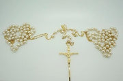 Wedding Lasso Rosary Gold Pearls - Unique Catholic Gifts