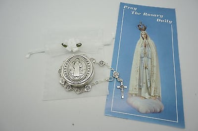 St Saint Benedict Bracelet, Bag and prayer - Unique Catholic Gifts