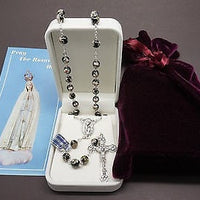 Authentic Black Cloisonne Rosary 22"  and Prayer - Unique Catholic Gifts