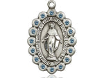 Sterling Silver Miraculous Pendant on a 18 inch Sterling Silver Light Curb Chain. - Unique Catholic Gifts