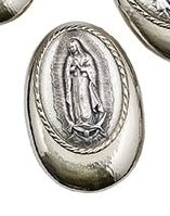 Our Lady of Guadalupe Metal Rosary Box 1 3/4" Oval - Unique Catholic Gifts
