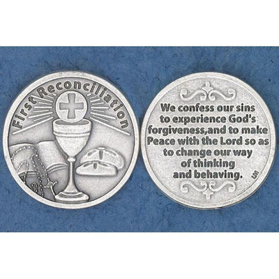 First Reconciliation Italian Pocket Token Coin - Unique Catholic Gifts