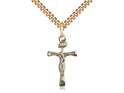 14kt Gold Filled Maltese Crucifix Pendant on a 24 inch Gold Plate Heavy Curb Chain - Unique Catholic Gifts