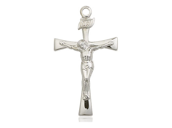 Sterling Silver Maltese Crucifix Pendant on a 24 inch Light Rhodium Heavy Curb Chain - Unique Catholic Gifts