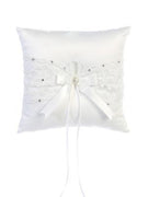 Ring Pillow with Lace and Sequins  (Whitey) 7"x 7" - Unique Catholic Gifts