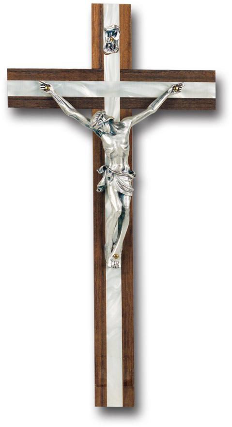 10" Cipolletti Mother Of Pearl Inlay Cross - Unique Catholic Gifts