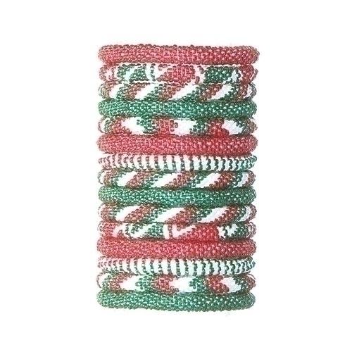 Nepal Christmas Bracelet (Green, Red, White Style 4) - Unique Catholic Gifts