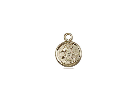 14kt Gold Filled Guardian Angel Pendant on a 18 inch Gold Filled Light Curb Chain - Unique Catholic Gifts
