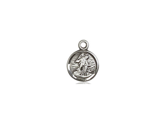 Sterling Silver Guardian Angel Pendant on a 18 inch Sterling Silver Light Curb Chain - Unique Catholic Gifts