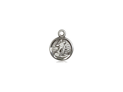 Sterling Silver Guardian Angel Pendant on a 18 inch Sterling Silver Light Curb Chain - Unique Catholic Gifts