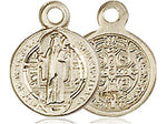 Gold Filled St Benedict Pendant 3/8" with 18" chain - Unique Catholic Gifts