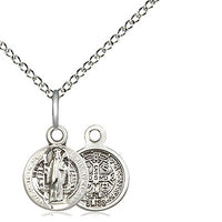 Sterling Silver St Benedict Pendant 3/8" - Unique Catholic Gifts