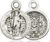 Sterling Silver St Benedict Pendant 3/8" - Unique Catholic Gifts