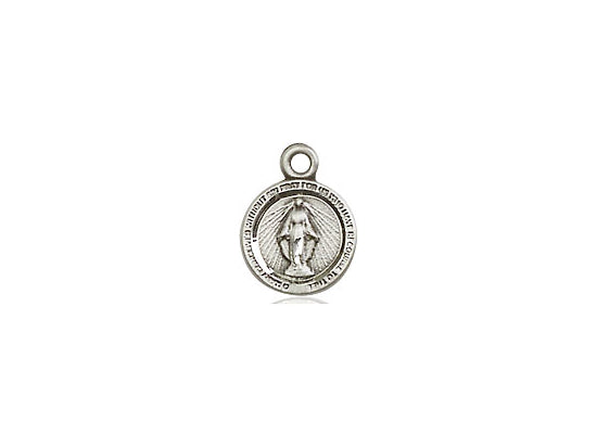 Sterling Silver Miraculous Pendant on a 18 inch Sterling Silver Light Curb Chain - Unique Catholic Gifts