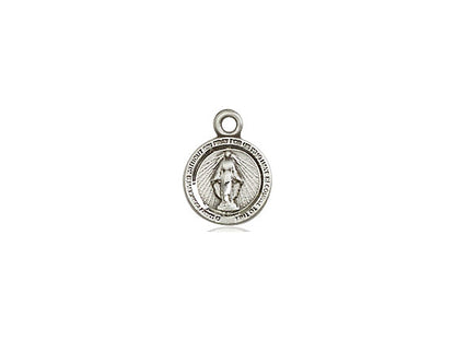 Sterling Silver Miraculous Pendant on a 18 inch Sterling Silver Light Curb Chain - Unique Catholic Gifts