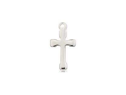Sterling Silver Cross Pendant on a 18 inch Sterling Silver Light Curb Chain - Unique Catholic Gifts