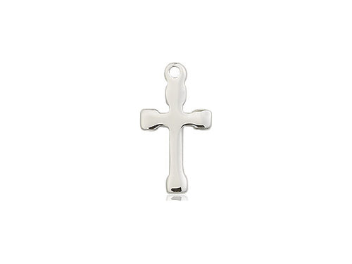 Sterling Silver Cross Pendant on a 18 inch Sterling Silver Light Curb Chain - Unique Catholic Gifts