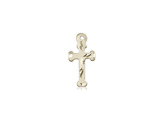 14kt Gold Filled Cross Pendant on a 18 inch Gold Filled Light Curb Chain - Unique Catholic Gifts