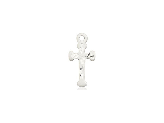 Sterling Silver Cross Pendant on a 18 inch Sterling Silver Light Curb Chain - Unique Catholic Gifts