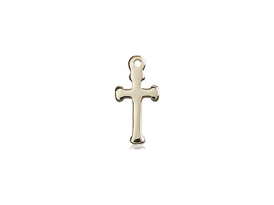 14kt Gold Filled Cross Pendant on a 18 inch Gold Filled Light Curb Chain - Unique Catholic Gifts