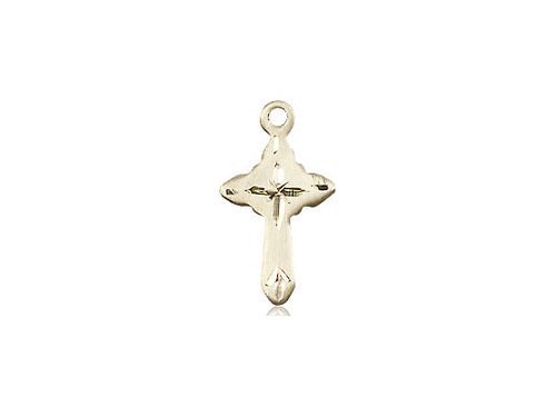 14kt Gold Filled Cross Pendant on a 18 inch Gold Filled Light Curb Chain - Unique Catholic Gifts