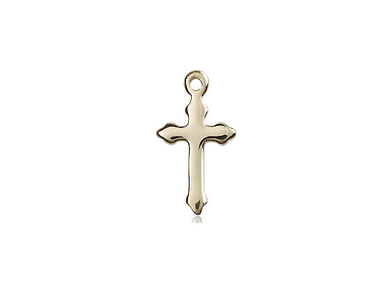 14kt Gold Filled Cross Pendant on a 18 inch Gold Filled Light Curb Chain - Unique Catholic Gifts