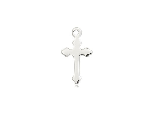 Sterling Silver Cross Pendant on a 18 inch Sterling Silver Light Curb Chain - Unique Catholic Gifts