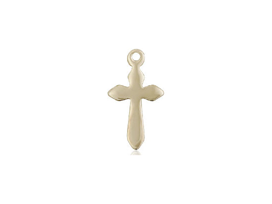 14kt Gold Filled Cross Pendant on a 18 inch Gold Filled Light Curb Chain - Unique Catholic Gifts