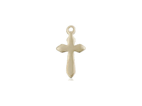 14kt Gold Filled Cross Pendant on a 18 inch Gold Filled Light Curb Chain - Unique Catholic Gifts