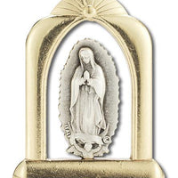 Our Lady of Guadalupe Gold and Silver Standing Plaque - Unique Catholic Gifts