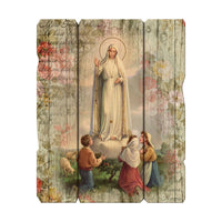 Our Lady of Fatima Small Vintage Plaque with Hanger - Unique Catholic Gifts