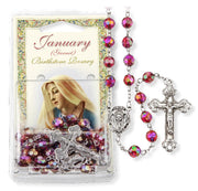 January Garnet Birthstone Rosary 8MM - Unique Catholic Gifts