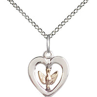 Gold Field/Sterling Silver Holy Spirit Pendant( 1/2")  with 18" chain - Unique Catholic Gifts
