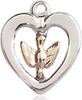 Gold Field/Sterling Silver Holy Spirit Pendant( 1/2")  with 18" chain - Unique Catholic Gifts