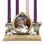 Advent Baby Jesus in the Manger Candle Holder 9" - Unique Catholic Gifts