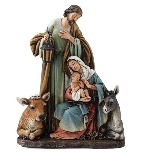 Holy Family with Animals Statue 7 1/2" - Unique Catholic Gifts