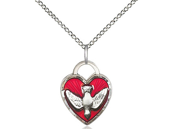 Sterling Silver Confirmation Pendant on a 18 inch Sterling Silver Light Curb Chain - Unique Catholic Gifts