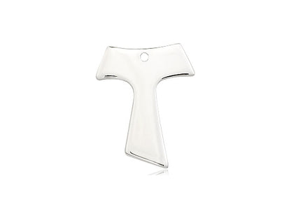 Sterling Silver Tau Cross Pendant on a 18 inch Sterling Silver Light Curb Chain - Unique Catholic Gifts