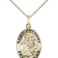 Gold Filled St Anthony of Padua Pendant (3/4") - Unique Catholic Gifts