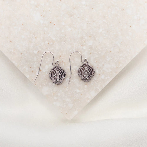 Silver Miraculous Mary Earrings - Unique Catholic Gifts
